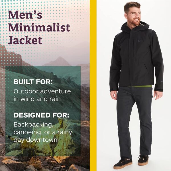 Marmot Minimalist Gore-tex Jacket F22 Veste imperméable GORE-TEX, manteau de pluie résistant au vent pour le vélo, coupe-vent hardshell respirant de mi-saison Homme (lot de 1)