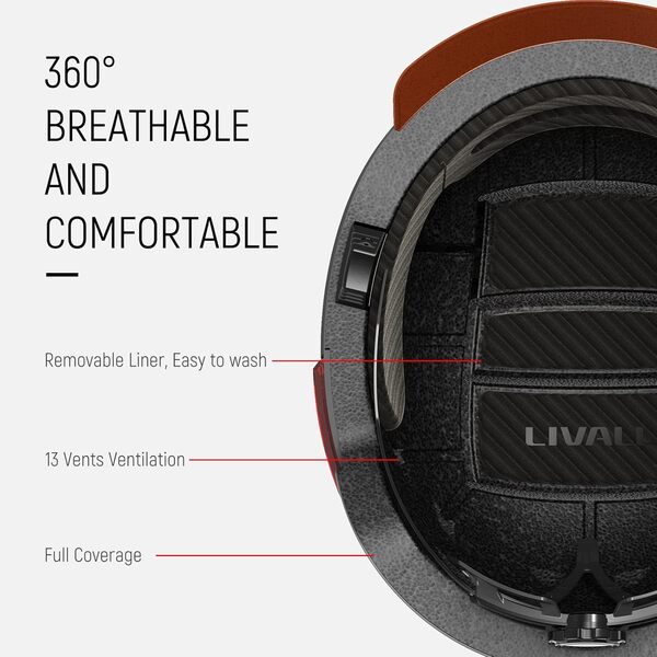 LIVALL Casque de Vélo Bluetooth avec Lumières LED, Clignotants, avec Microphone et Haut, Casque de Vélo Intelligent avec Télécommande, Alarme SOS, Parleur, Homme et Femme Adultes