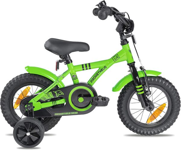 PROMETHEUS BICYCLES Velo Enfant 3 Ans Garcon vélo Fille 12 Pouces a Roulette pour 3 a 5 Ans - BMX en Vert
