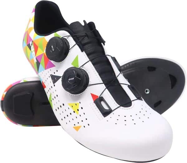 LUCK Genius Grafiti, Chaussures de vélo de route avec semelle en carbone HD-50 et double fermeture rotative de précision.