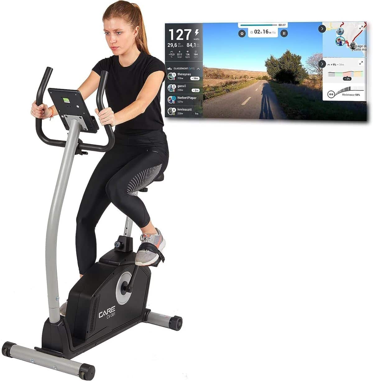 Test du vélo d'appartement motorisé Care Fitness CV-351 : performance et connectivité