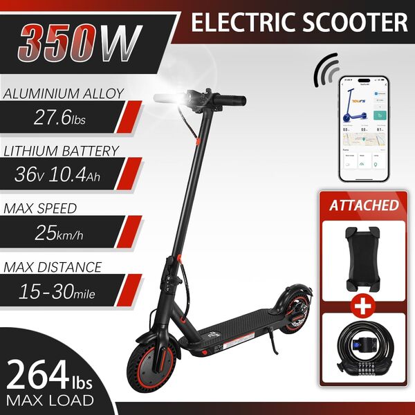 Trottinettes électriques de 8,5 Pouce, Batterie de Classe A de 10,4 Ah, 3 Modes de Vitesse, portée de 15 à 21 milles et Charge de 120 kg avec Support de téléphone Portable et verrou de Voiture