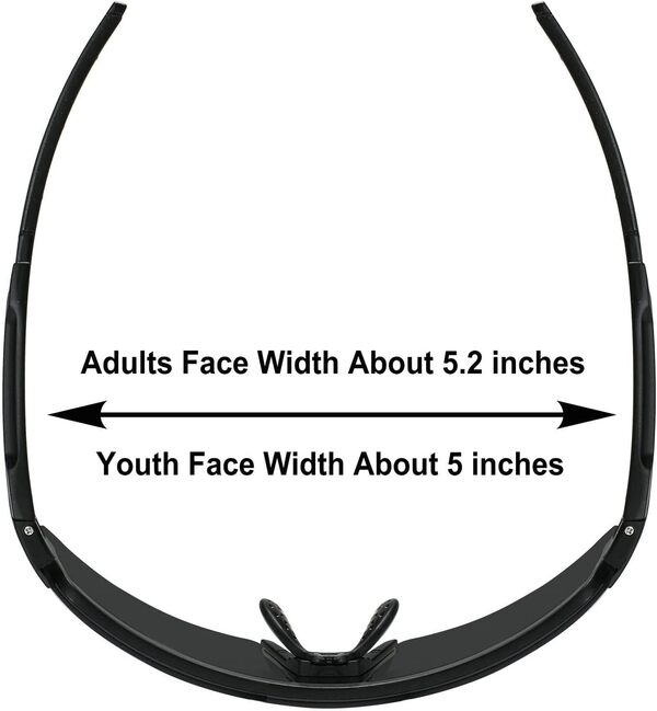 OMEKOL Deux tailles pour adultes et jeunes, lunettes de soleil polarisées pour hommes et femmes, lunettes de baseball pour sports de plein air, UV400, lunettes de cyclisme