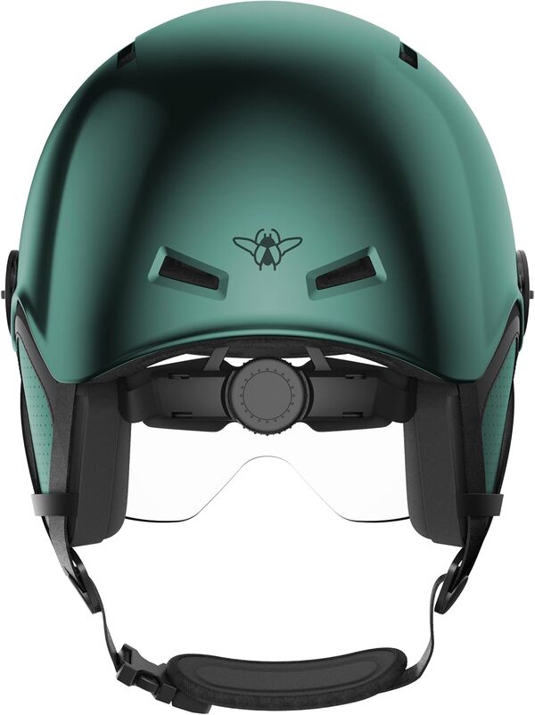 CASR Style - Casque Lifestyle Urbain pour Vélo & Trottinette Electrique - Visière Transparente & Cache-Oreille Amovibles - Confort Optimal pour Homme & Femme - Vert Métallisé - Taille M