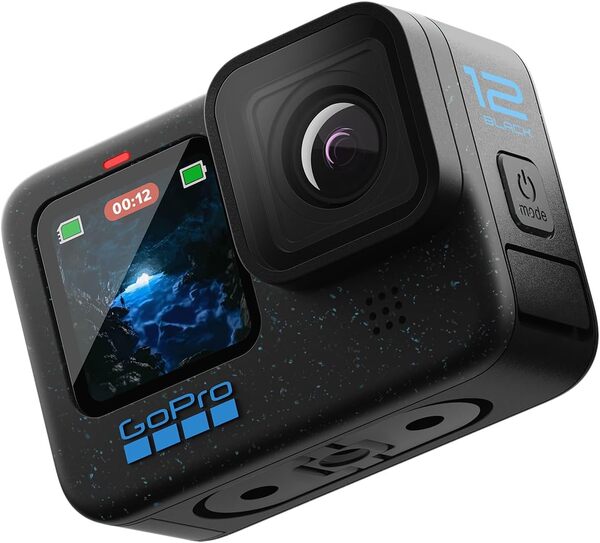 GoPro HERO12 Black - Caméra d'action étanche avec vidéo Ultra HD 5.3K60, Photos 27MP, HDR, capteur d'image 1/1.9