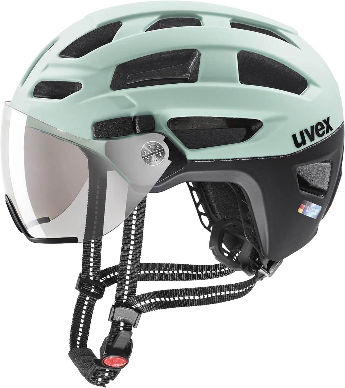 Test : casque urbain uvex Finale Visor LED jade-black matt