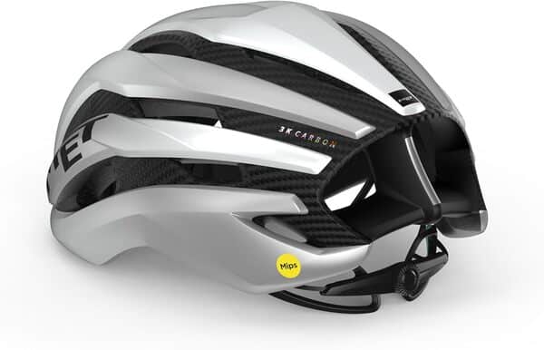 MET Casque Trenta 3k Carbon MIPS Sport, Blanc/Argent (Multicolore), L