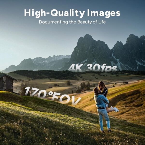 SJCAM C300 Caméra Sport Étanche 4K,460 Min d'Autonomie,Double Écran Tactile,Caméra Aquatique,Stabilisation 6 Axes,Idéale pour Vlog,Blanc