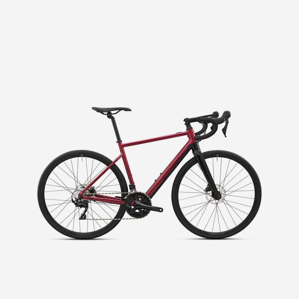 Test : vélo de route électrique Decathlon E-EDR AF Shimano 105 2x11S rouge