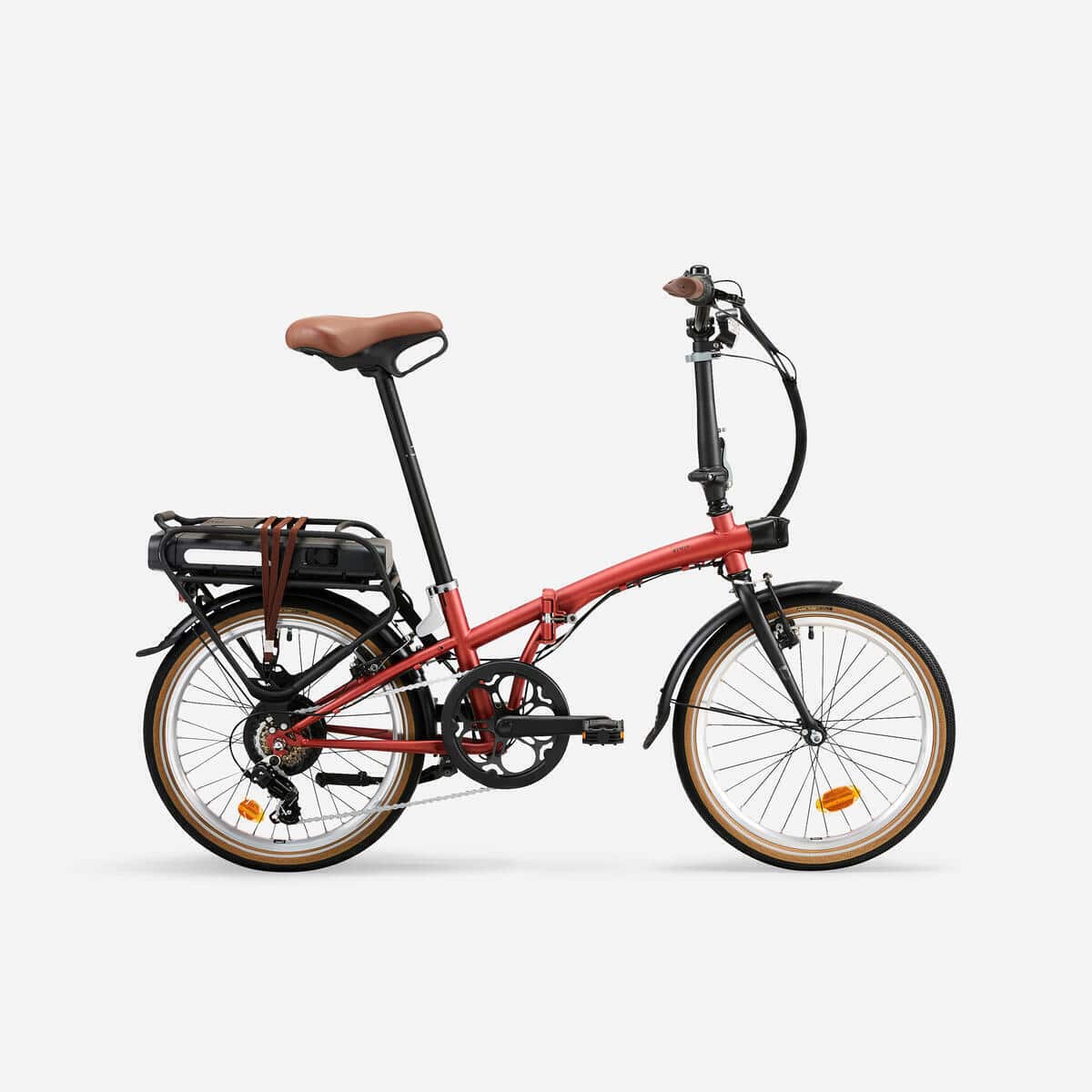 Test : vélo pliant électrique e fold 500 rouge brique Decathlon
